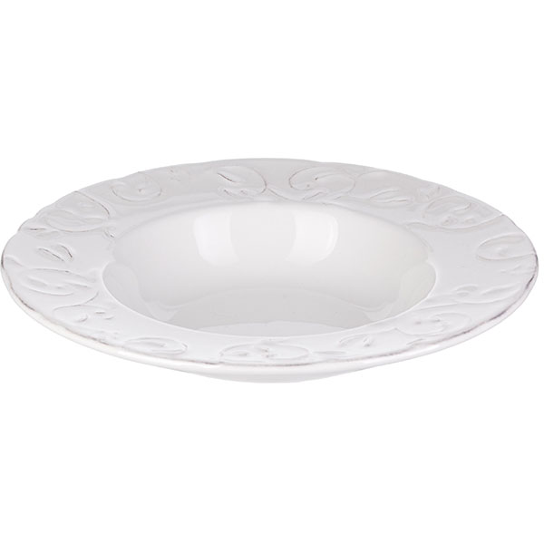 Тарелка для пасты «Фестон»;керамика;350мл;D=24см;белый