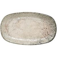 Тарелка «Валенсия Седир» овальная;фарфор;,L=25,4,B=15см;серый,бежев.