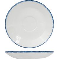 Блюдце «Блю Дэппл»;фарфор;D=155/50,H=20мм;белый,синий