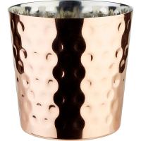 Емкость для закусок рифленая;сталь нерж.,медь;350мл;D=85,H=85мм