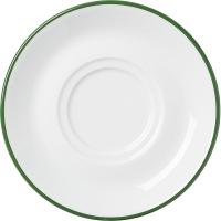 Блюдце «Ретро Альтауссе Рот» с декором;фарфор;D=14см;белый,зелен.