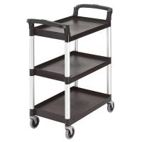 Тележка хозяйственная, 3 яруса;пластик,алюмин.;,H=96,5,L=83,5,B=41см;черный