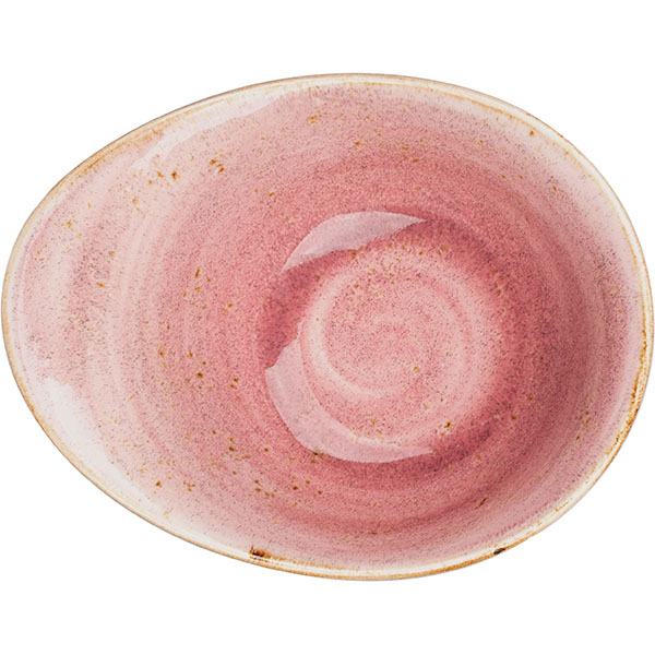 Салатник «Крафт распберри»;фарфор;,H=75,L=180,B=140мм;розов.