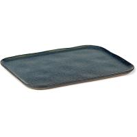 Блюдо «Мерси» №1;песчаник;,H=14,L=320,B=230мм;голуб.,серый