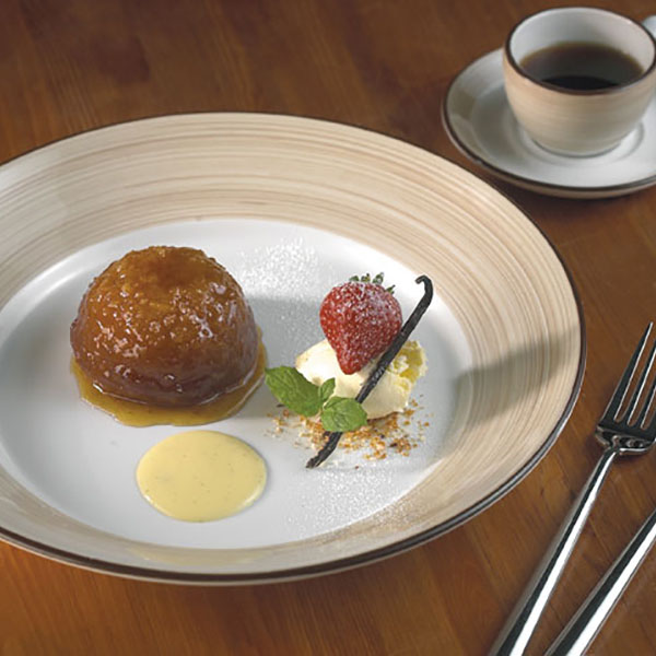 Тарелка «Чино»;фарфор;D=166,H=21мм;белый,бежев.