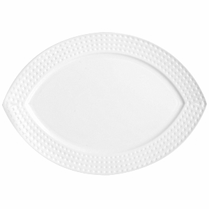 Блюдо «Сатиник» овальное;фарфор;,L=23,B=15см;белый