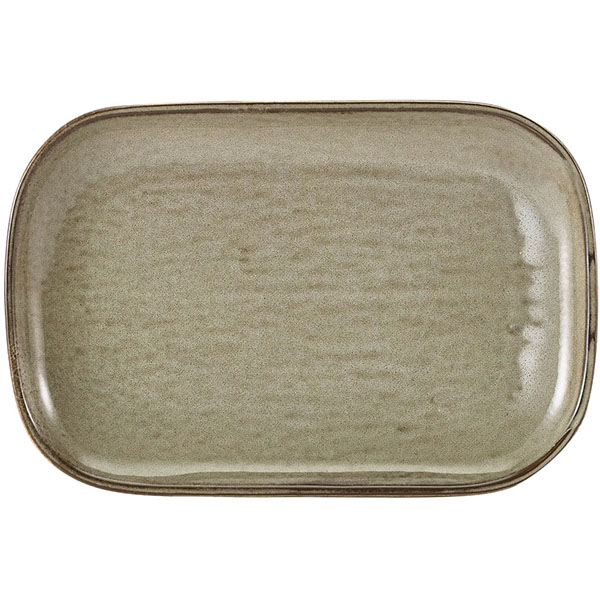 Блюдо «Терра Грей» прямоугольное;фарфор;,L=29,B=19,5см;серый
