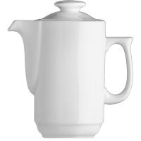 Кофейник «Прага» с крышкой;фарфор;1,2л;D=11,H=21,L=21см;белый