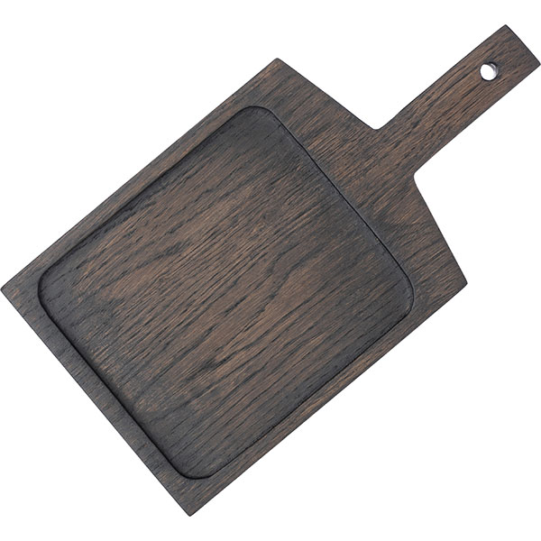 Доска для подачи прямоугольная с ручкой и углублением «Снег»;,H=3,L=32/22,B=17см