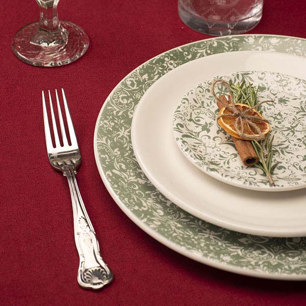 Тарелка «Инк» мелкая;фарфор;D=30,H=2см;зелен.,белый