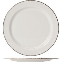 Тарелка «Браун Дэппл» мелкая;фарфор;D=20см;белый,коричнев.
