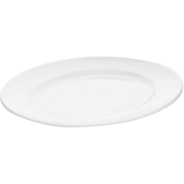 Блюдо «Монако Вайт» овальное;фарфор;,H=9,L=200,B=150мм;белый