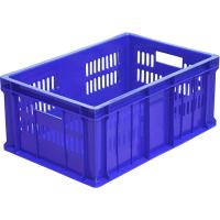 Ящик для продуктов перфорированный (от -18 до +50°C);полиэтилен;46л;,H=25,L=60,B=40см;синий