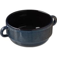 Чашка бульонная «Пати»;фарфор;300мл;D=115,H=55мм;серый,синий