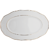 Селедочница «Афродита»;фарфор;,H=25,L=240,B=165мм;белый,золотой