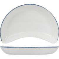 Блюдо «Блю Дэппл» полумесяц;фарфор;,H=25,L=200,B=115мм;белый,синий