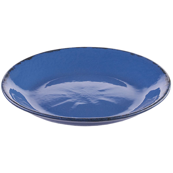 Блюдце «Синий крафт»;керамика;D=15,5см;голуб.