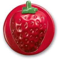 Пукли «Клубника»[12шт];пластик;D=15мм;красный,зелен.