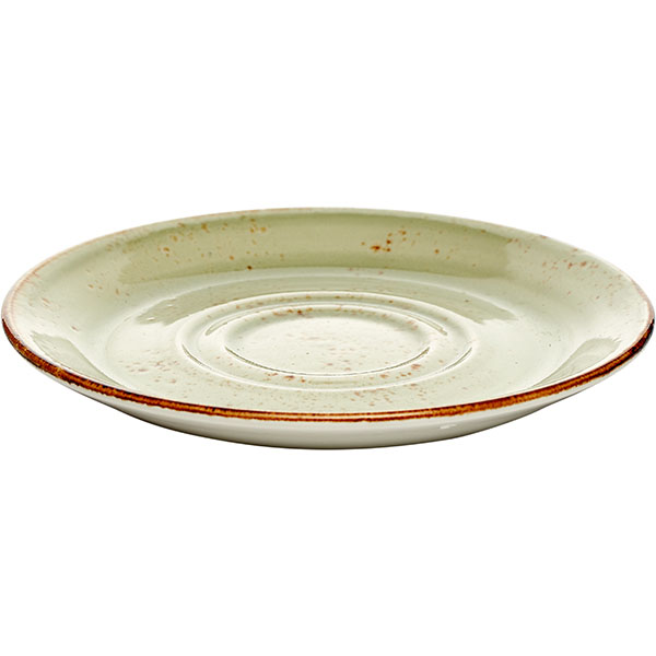 Блюдце «Крафт Грин»;фарфор;D=165/50,H=15мм;зелен.