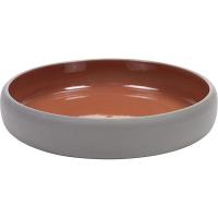 Салатник «Даск»;керамика;D=205,H=35мм;серый,красный