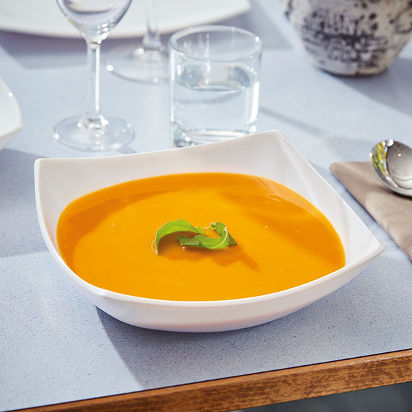 Тарелка глубокая «Квадрато»;стекло;0,8л;,H=5,L=20,B=20см;белый