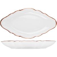 Селедочница;фарфор;,L=170,B=88мм;белый,золотой