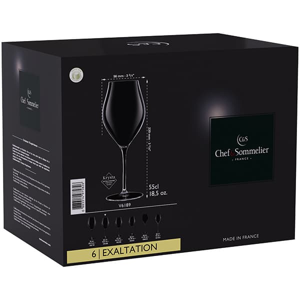 Бокал для вина «Эксэлтейшн»;хр.стекло;0,55л;прозр.