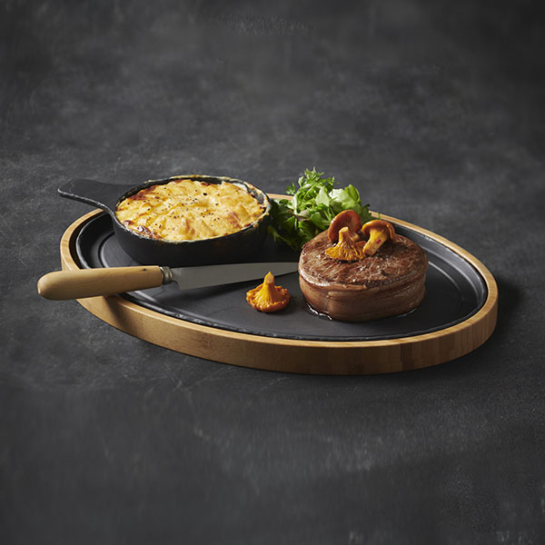 Тарелка «Базальт» овальная;керамика;,H=15,L=350,B=229мм;черный,матовый