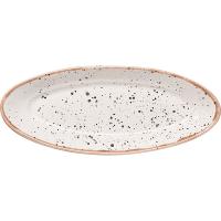 Блюдо «Пунто Бьянка» овальное;фарфор;,L=28,B=11,5см;белый,черный