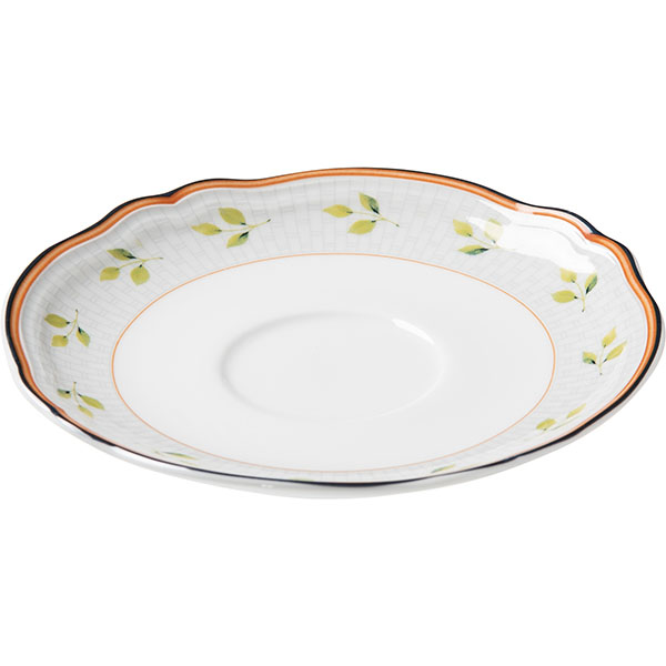 Блюдце «Опера» чайное;фарфор;белый,разноцветн.