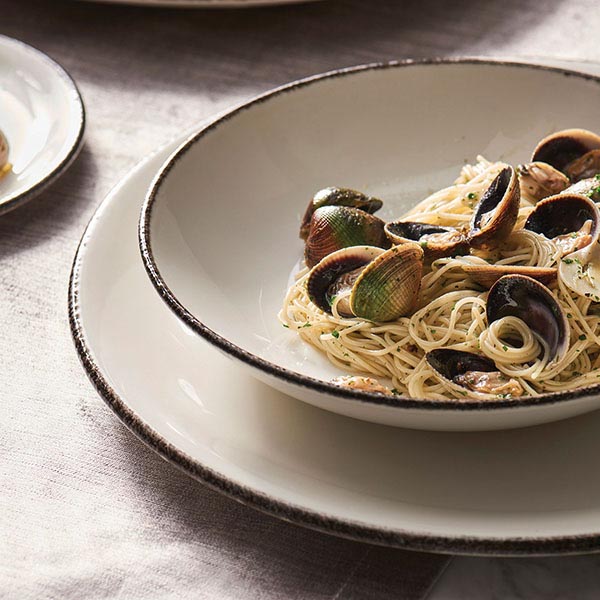 Тарелка «Чакоул Дэппл» мелкая;фарфор,фарфор;D=23,H=2см;белый,черный