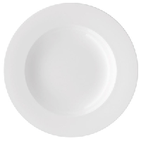 Тарелка глубокая «Джейд»;кост.фарф.;,L=24см;белый