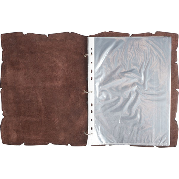 Папка-меню на кольцах с тиснением;кожа;,L=32,B=25см;коричнев.