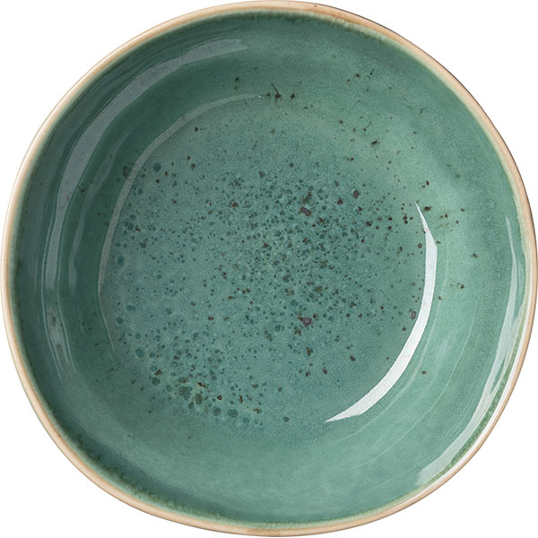 Тарелка глубокая «Эрбосо Реативо»;фарфор;1л;D=215,H=70мм;бирюз.,бежев.