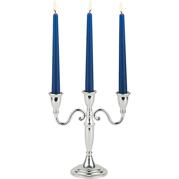 Подсвечник д/3-х свечей;пластмас.;,H=22,5,L=10,B=10см;серебрист.