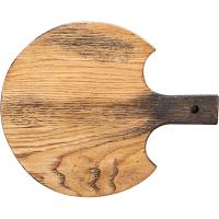 Доска для подачи круглая с ручкой;дуб;,H=25,L=290,B=235мм