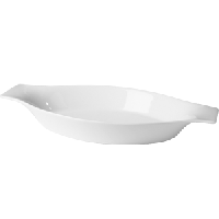 Блюдо «Бистро» овальное;фарфор;,H=3,L=26,B=14см;белый