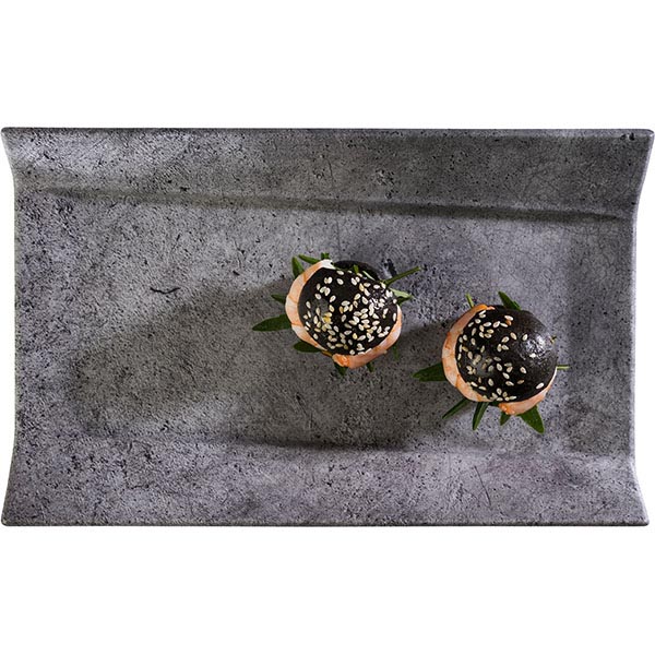 Поднос фуршетный «Элемент» для подачи GN 1/4;пластик;,H=35,L=265,B=162мм;серый