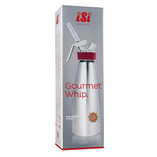 Сифон для сливок «Гурме»;сталь,пластик;1л;D=82,H=290,B=110мм;металлич.,красный