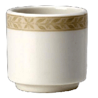 Подставка для яйца «Антуанетт»;фарфор;D=47,H=45мм;белый,олив.