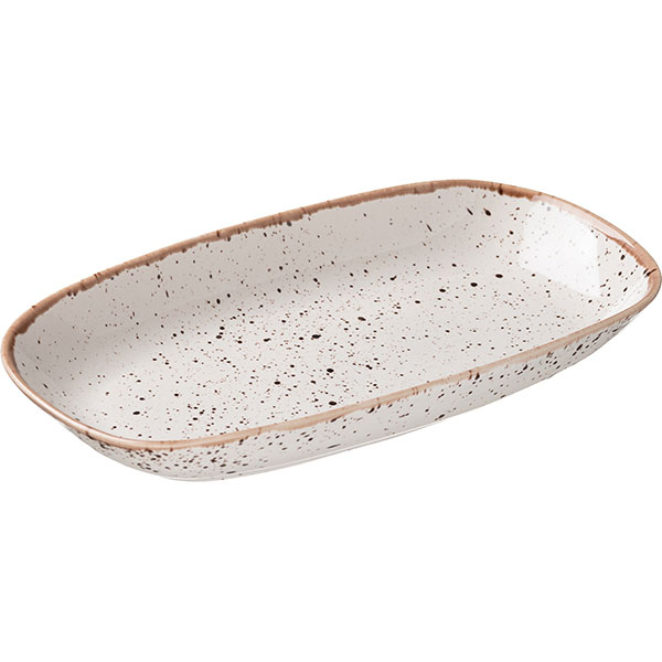 Блюдо «Пунто Бьянка»;фарфор;,H=40,L=295,B=170мм;белый,черный