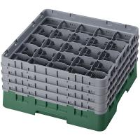 Кассета для бокалов 25 ячеек Dmax=87,Hmax=215мм;полипроп.;,H=26,7,L=50,B=50см;зелен.,серый