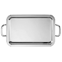 Поднос прямоугольный «Элит» с ручками;сталь нерж.;,L=85,B=50см;серебрист.