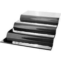 Поднос фуршетный (4ступеньки);стекло;,H=12,L=67,B=40см;черный