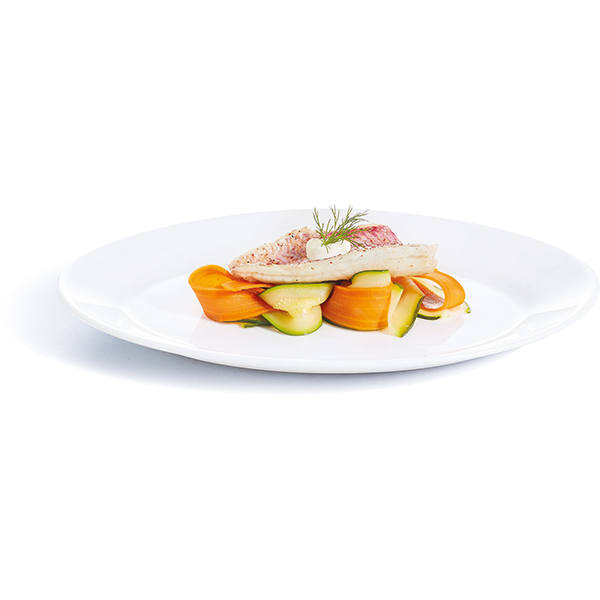 Блюдо «Ресторан» овальное;стекло;,H=20,L=300,B=215мм;белый