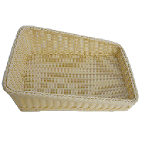 Корзина плетеная для выкладки выпечки H=12/6см;полиротанг;,L=45,B=31см;бежев.