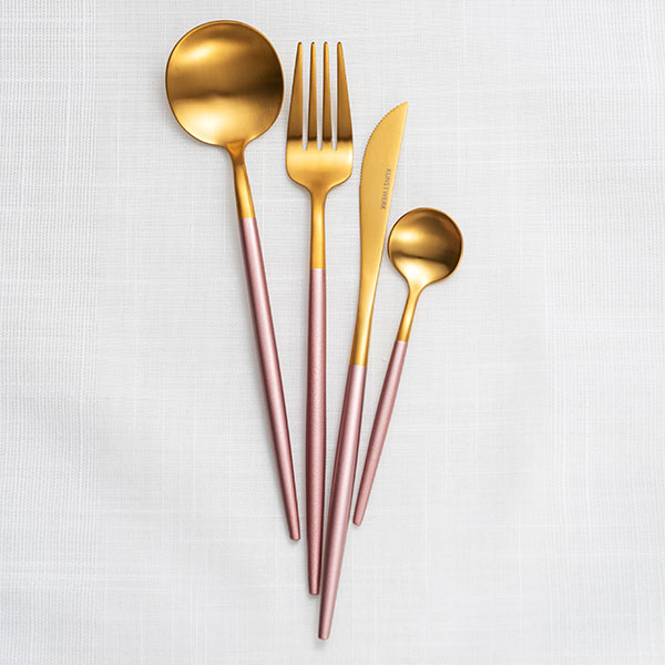 Ложка столовая «Стил Пинк Голд Мэтт»;сталь нерж.;,L=215,B=48мм;золотой,розов.