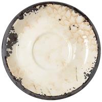 Блюдце «Валенсия Вега» для кофейной чашки;фарфор;D=12см;кремов.,черный