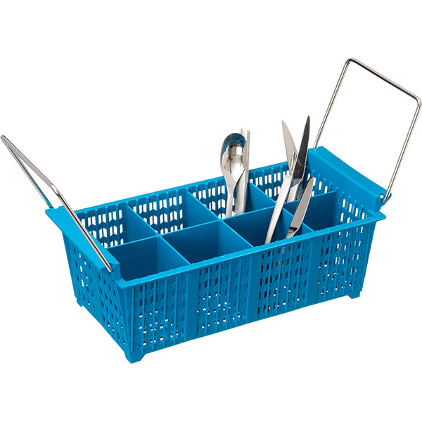 Кассета для столовых приборов с ручками 8 ячеек «Проотель»;полипроп.;,H=12,L=42,B=21см;синий