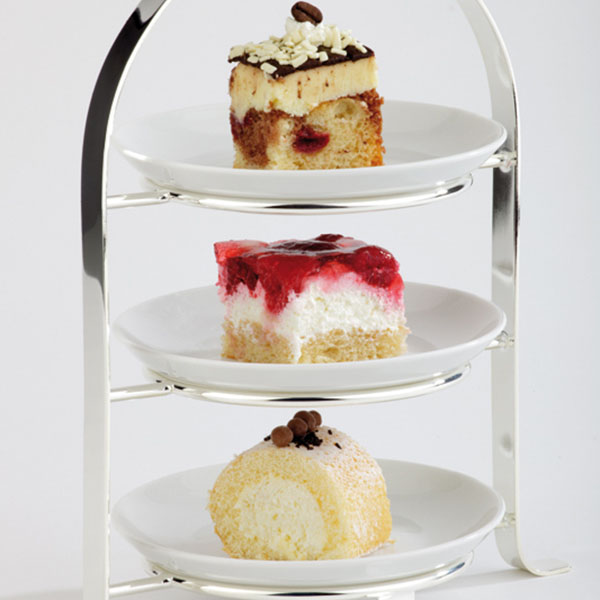 Этажерка 3-ярусная для тарелок;металл,хромирован.;D=10,5/17,H=25,5,L=22,5,B=16,6см;металлич.